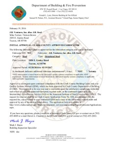 Clark County Approved Fabricator 022016-021917